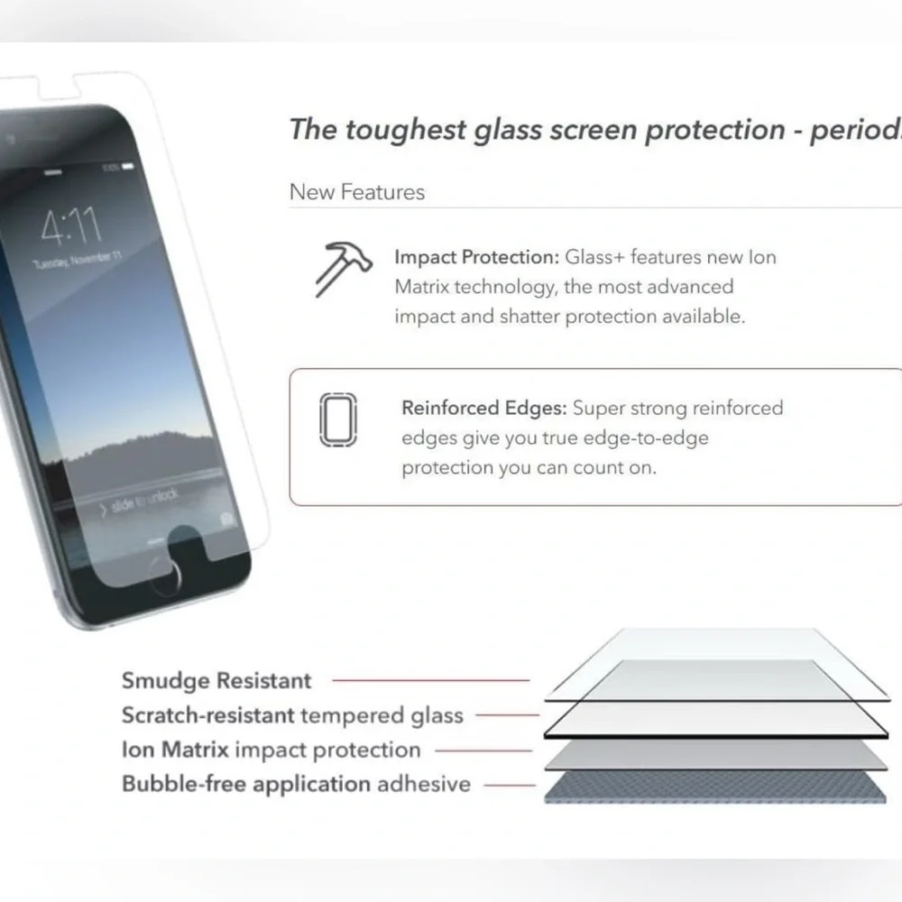 ZAGG InvisibleShield Glass+ Screen Protector for iPhone X/XS - Clear